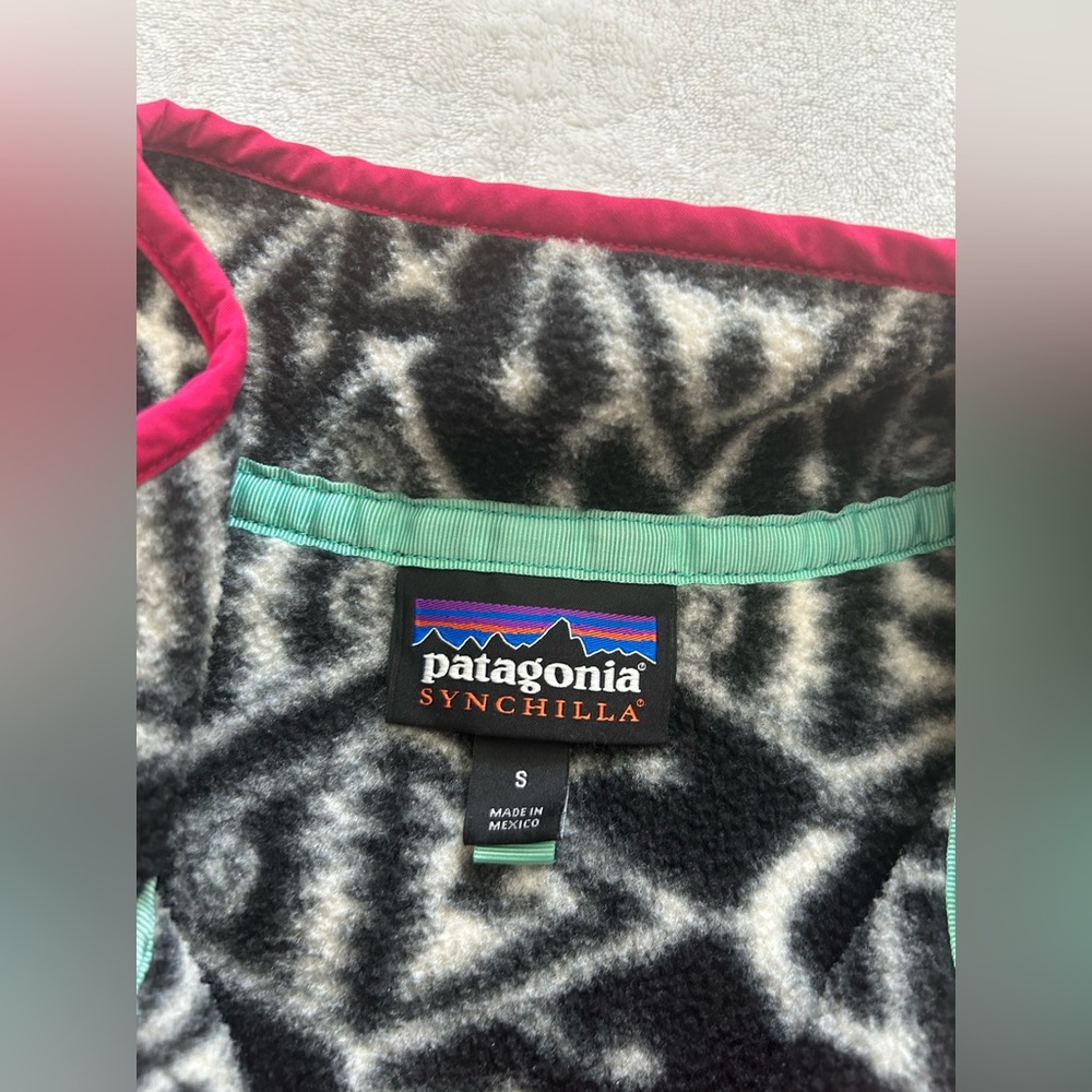 Patagonia Synchilla Snap-T Fleece Ikat Big Fish Pullover Women’s Small - Picture 3 of 8